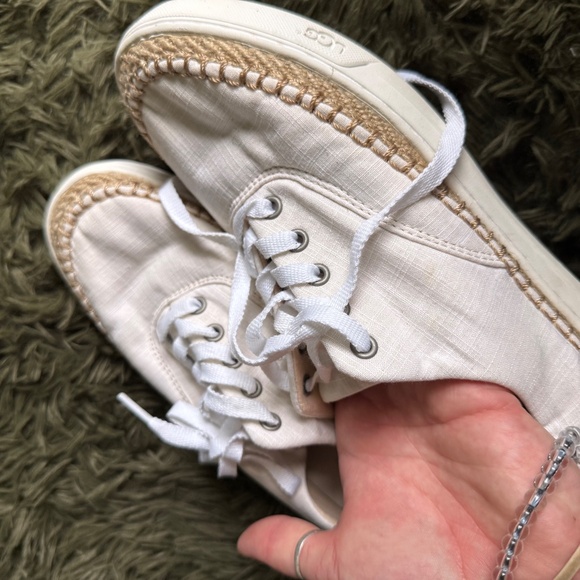 UGG White Canvas Sneakers Women's size 8 - Picture 10 of 10